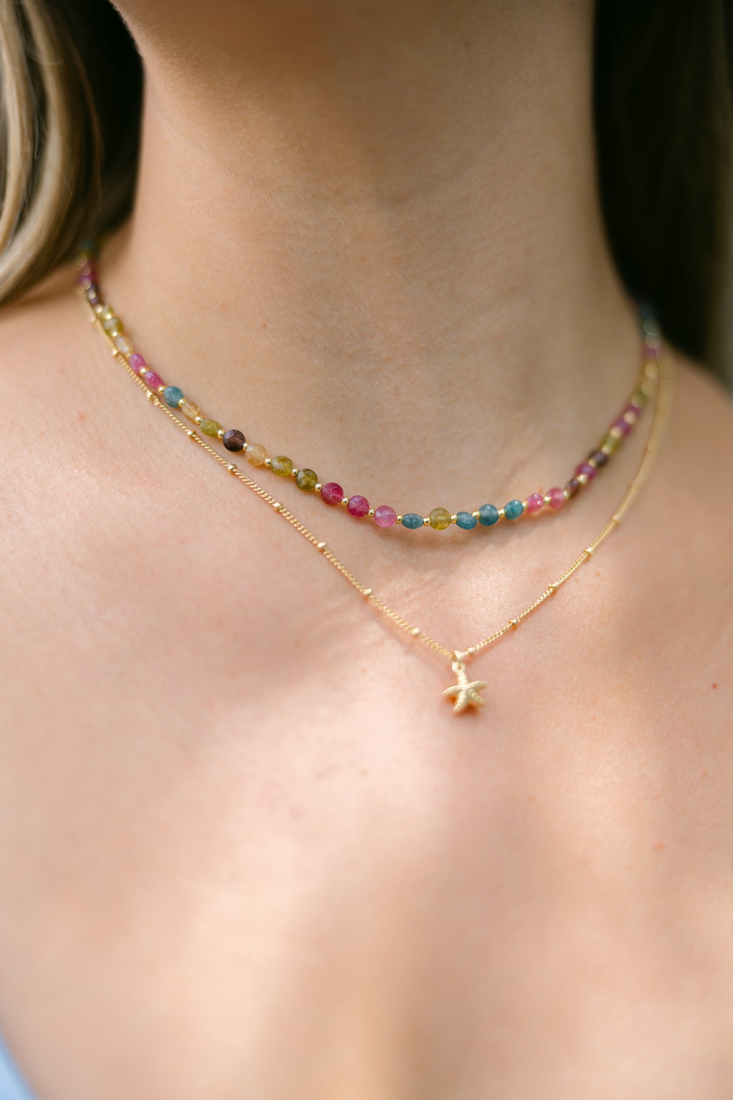 Canaveral Coastline - Multi Color Genuine Gemstone Chain