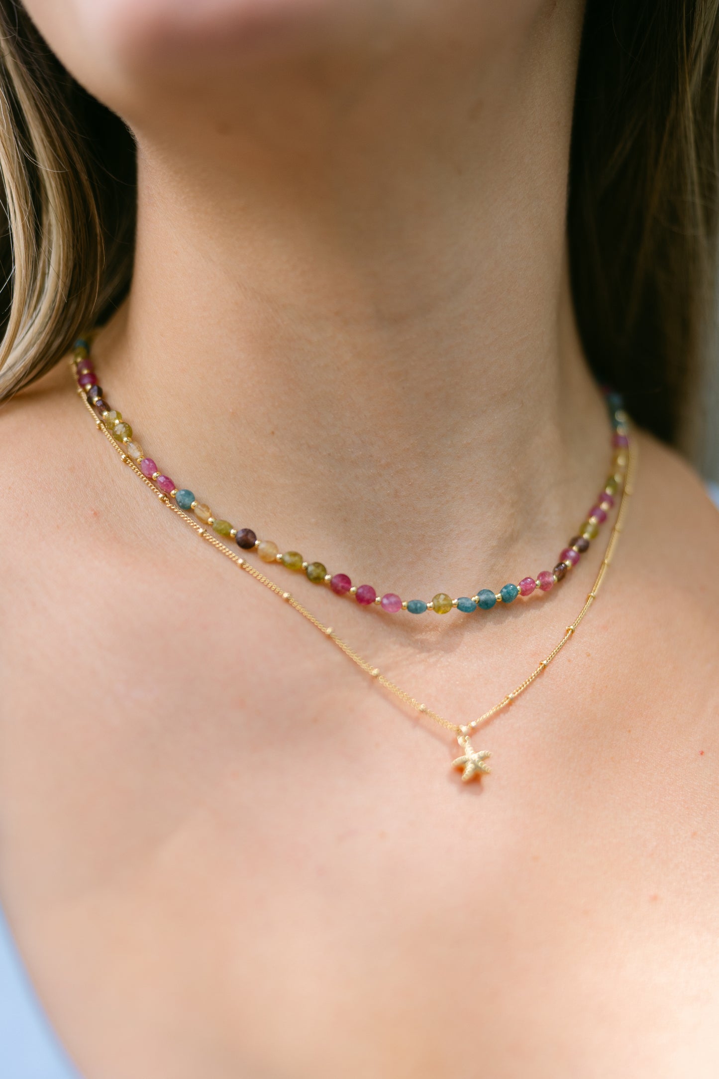Canaveral Coastline - Multi Color Genuine Gemstone Chain