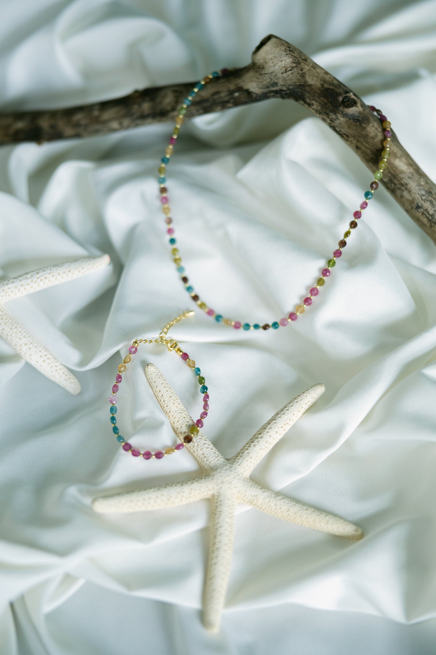 Canaveral Coastline - Multi Color Genuine Gemstone Chain